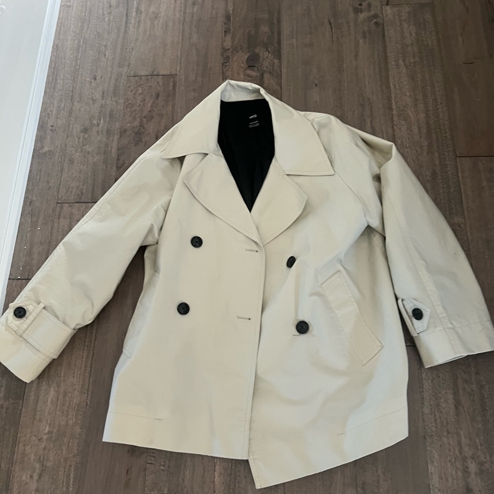 Mango Beige Double-Breasted Trench Coat